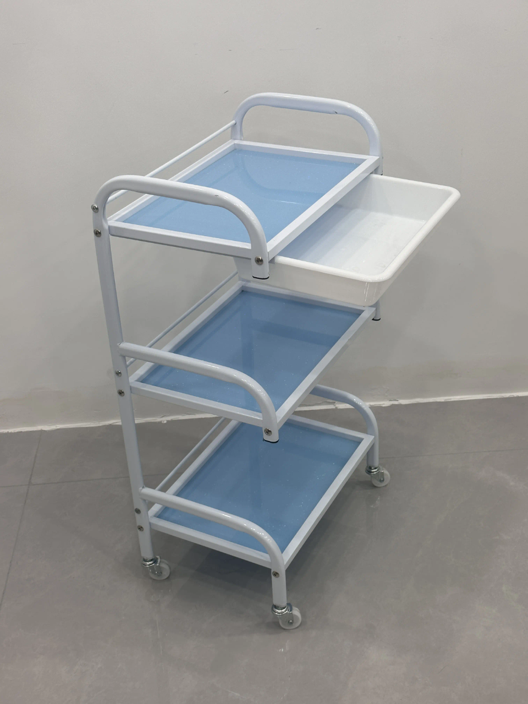 Tattoo Workstation - Glass Trolly White 