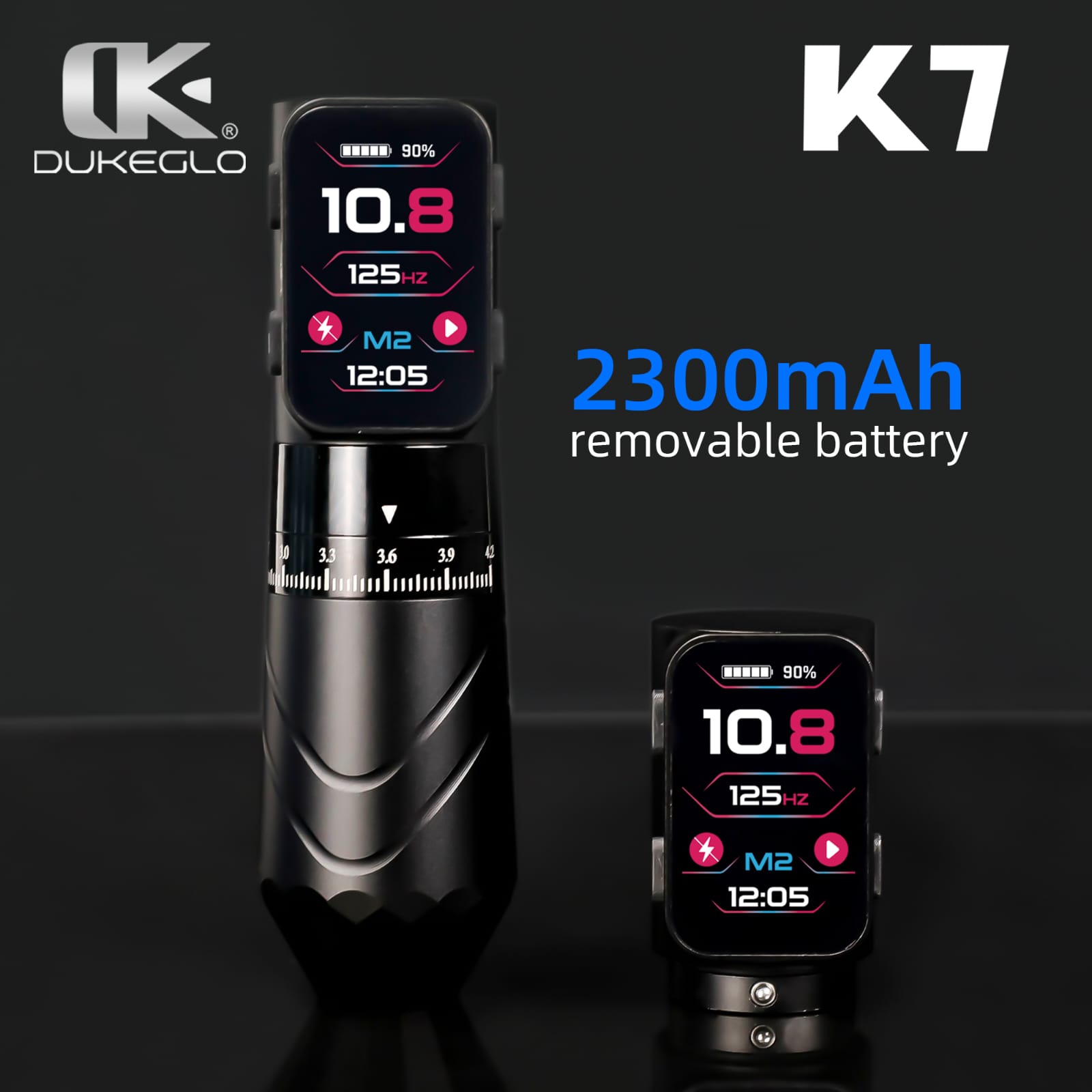 Duke K7 Wireless Tattoo Pen Machine Daul Battery