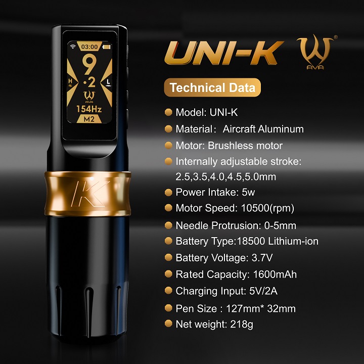 UNi-K — Internally Adjustable Stroke Rotary Tattoo Machine 